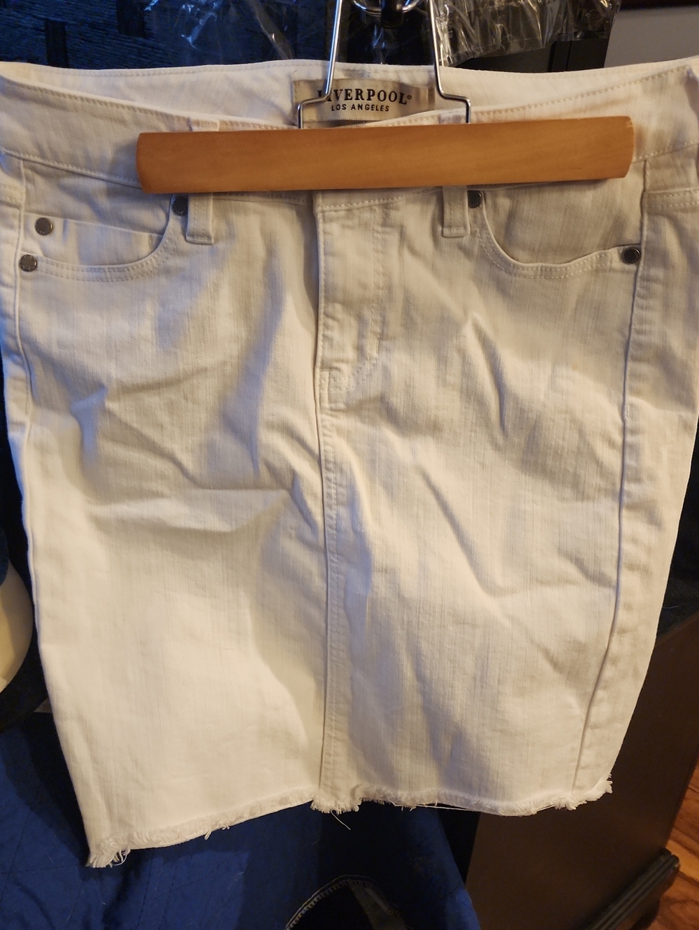 Liverpool White Denim Skirt